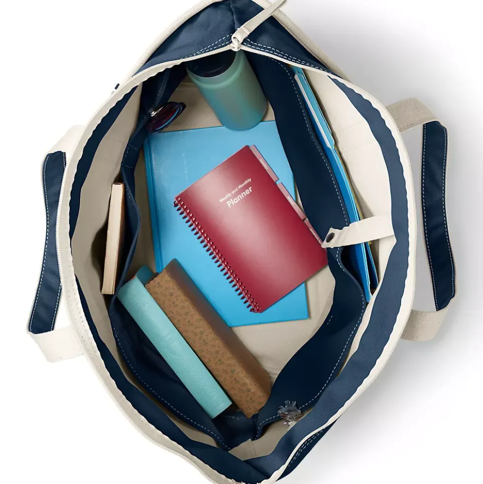 Medium 5 Pocket Open Top Canvas Tote Bag