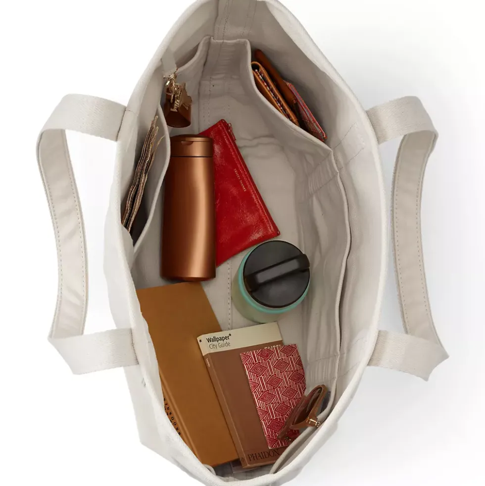 Medium 5 Pocket Open Top Canvas Tote Bag
