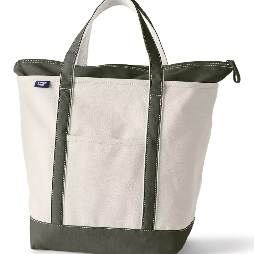 Medium 5 Pocket Open Top Canvas Tote Bag