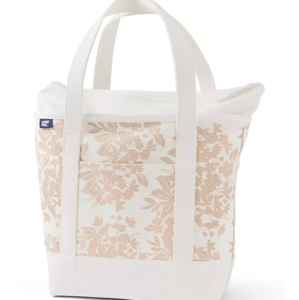 Medium Print 5 Pocket Open Top Canvas Tote Bag