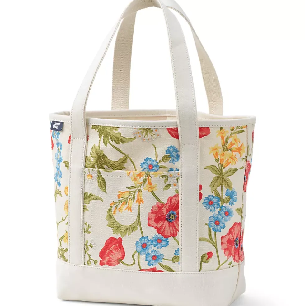 Medium Print 5 Pocket Open Top Canvas Tote Bag