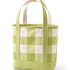 Medium Print 5 Pocket Open Top Canvas Tote Bag