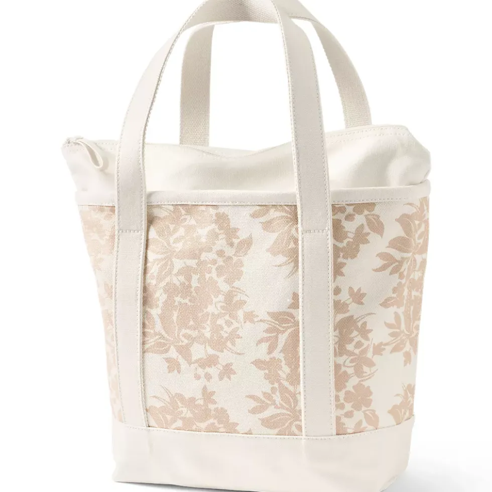 Medium Print 5 Pocket Open Top Canvas Tote Bag