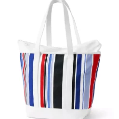 Medium Print 5 Pocket Open Top Canvas Tote Bag