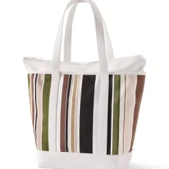 Medium Print 5 Pocket Open Top Canvas Tote Bag