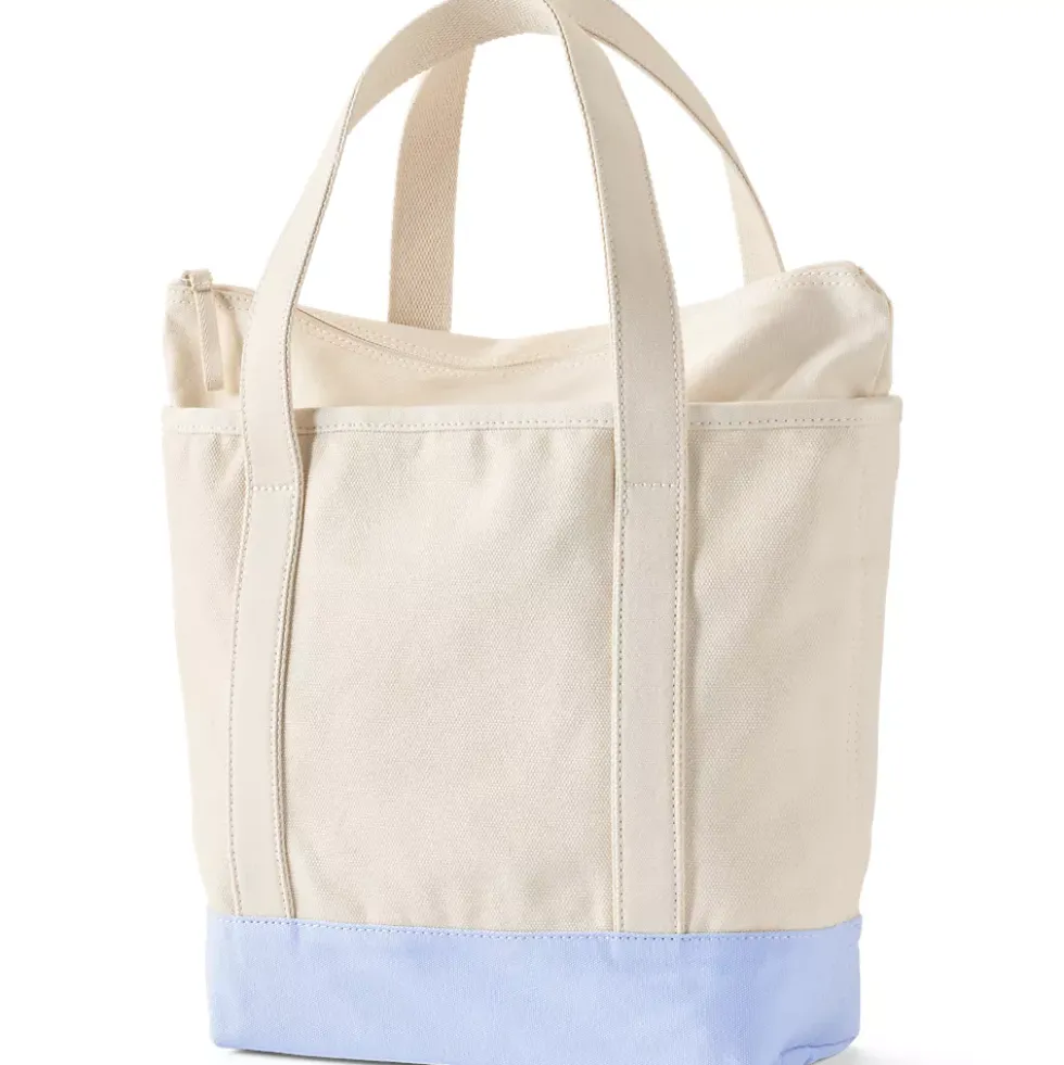 Medium Print 5 Pocket Open Top Canvas Tote Bag