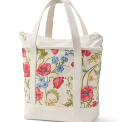 Medium Print 5 Pocket Open Top Canvas Tote Bag