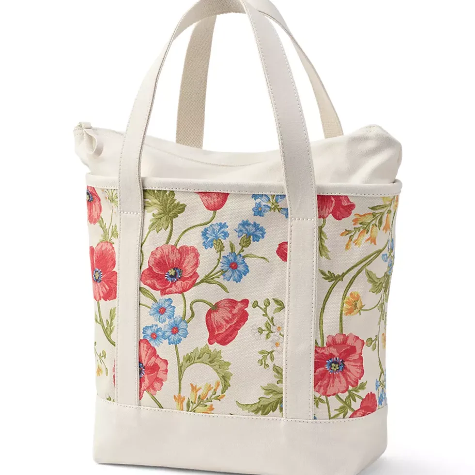Medium Print 5 Pocket Open Top Canvas Tote Bag