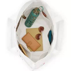 Medium Print 5 Pocket Open Top Canvas Tote Bag