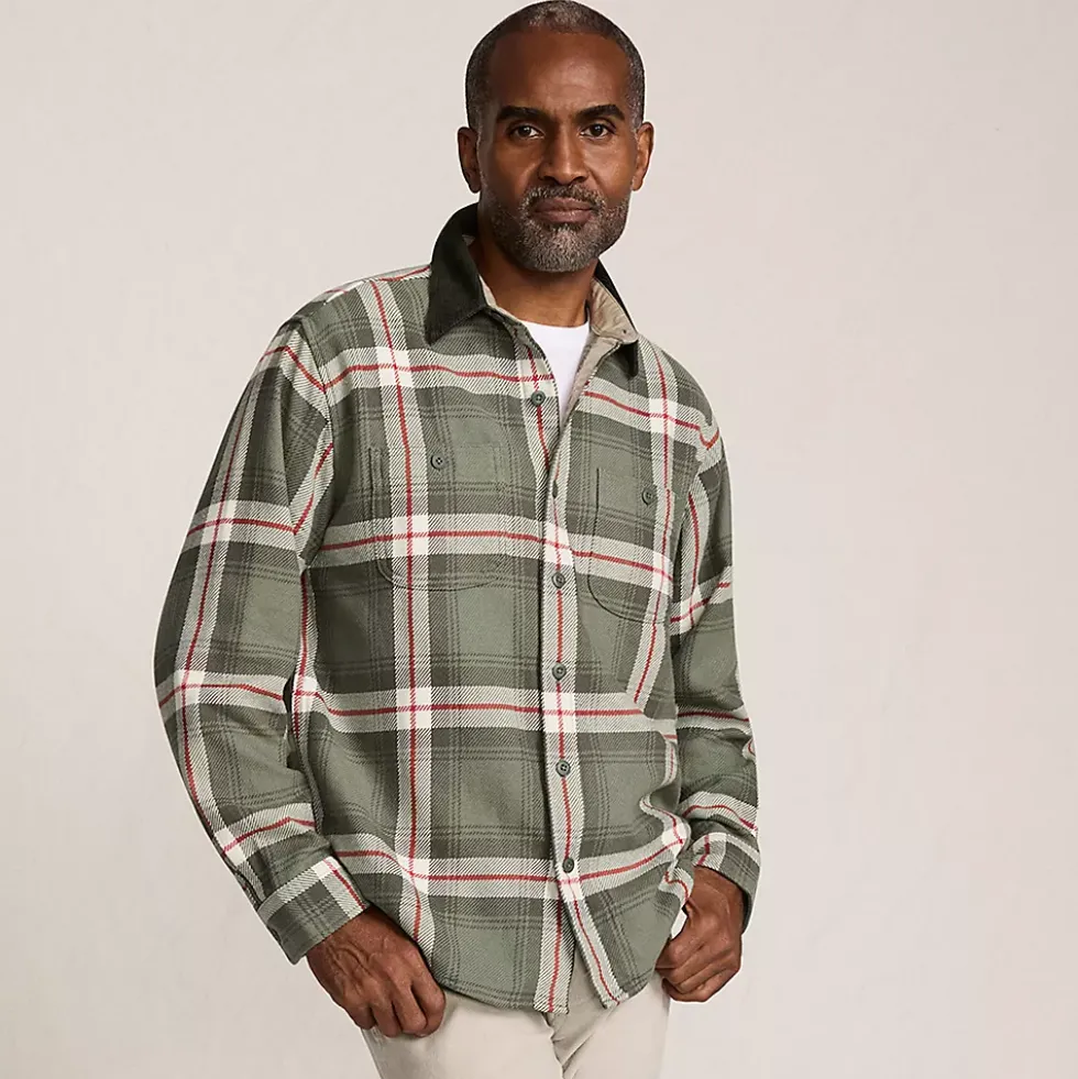 Men's Authentic Flannel Shirt with Corduroy Collar