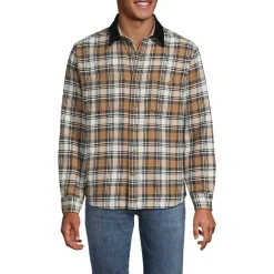 Men's Authentic Flannel Shirt with Corduroy Collar