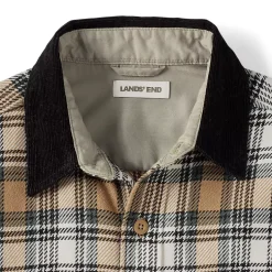 Men's Authentic Flannel Shirt with Corduroy Collar