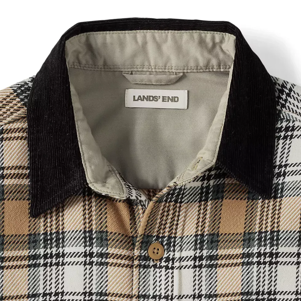 Men's Authentic Flannel Shirt with Corduroy Collar