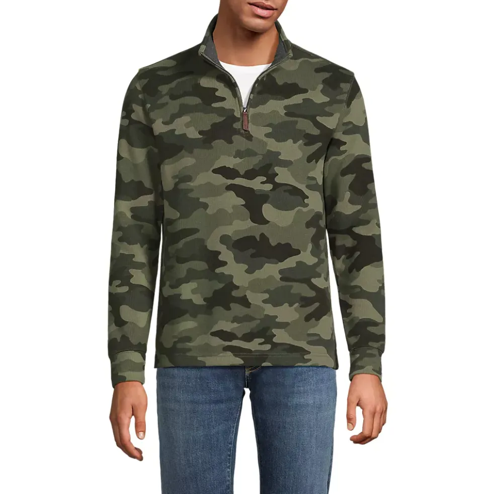 Men's Bedford Rib Casual Quarter Zip Pullover Sweater