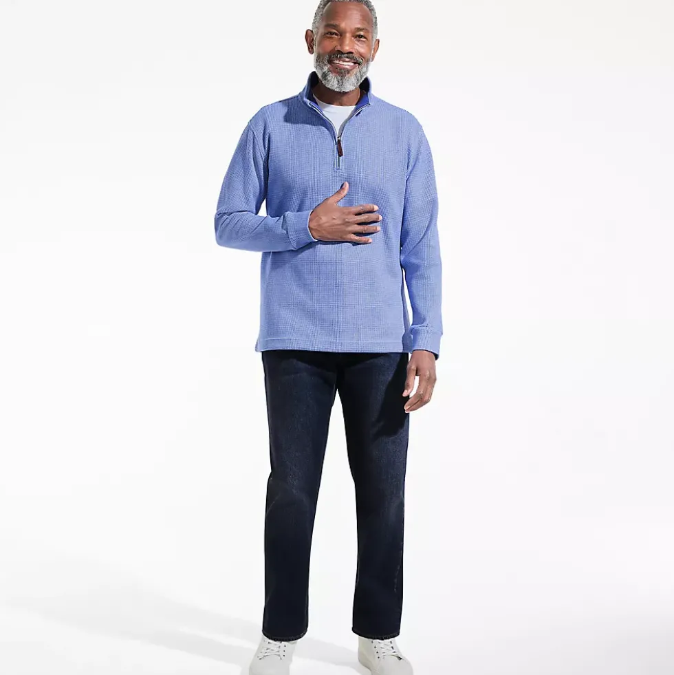 Men's Bedford Rib Casual Quarter Zip Pullover Sweater