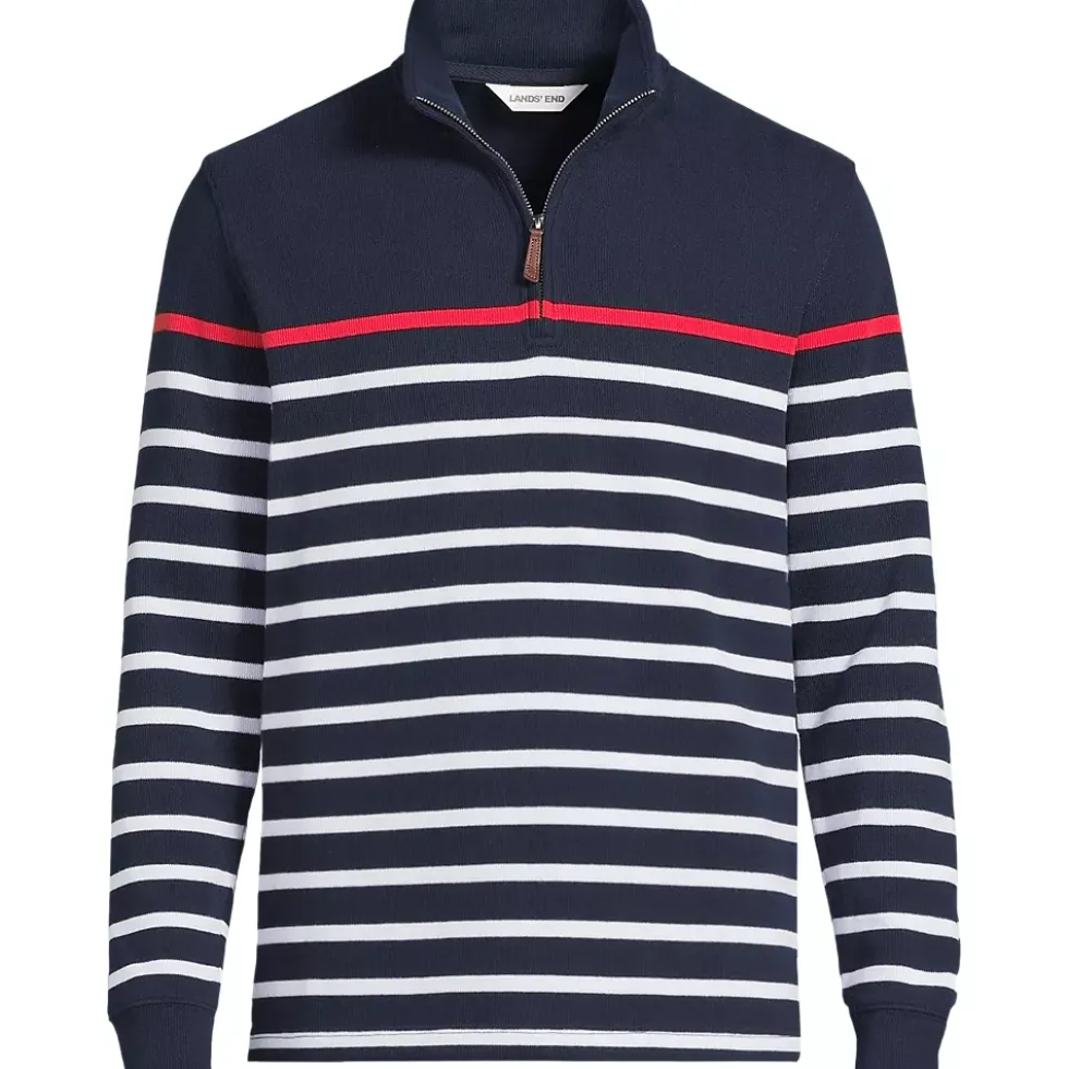 Men's Bedford Rib Casual Quarter Zip Pullover Sweater