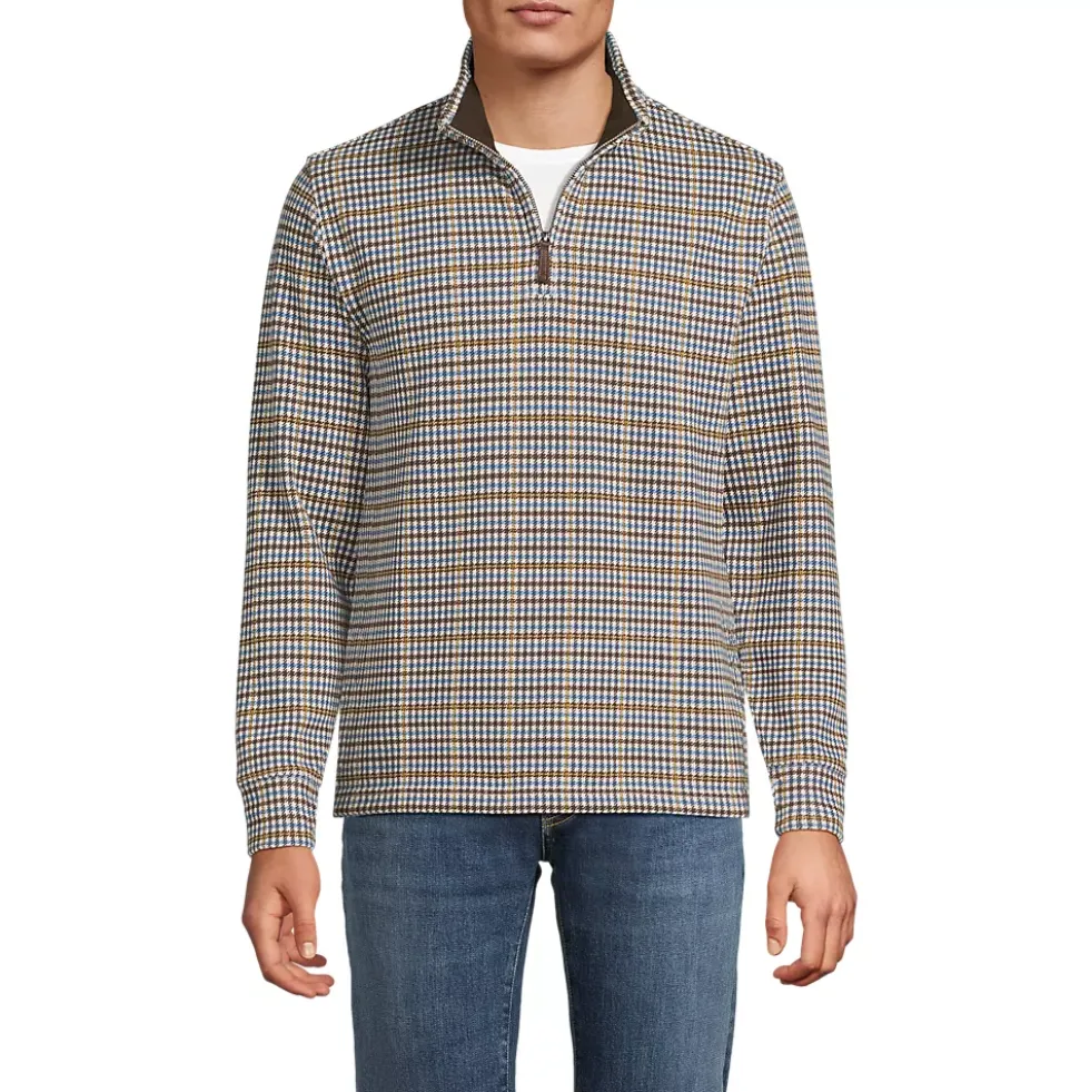 Men's Bedford Rib Casual Quarter Zip Pullover Sweater