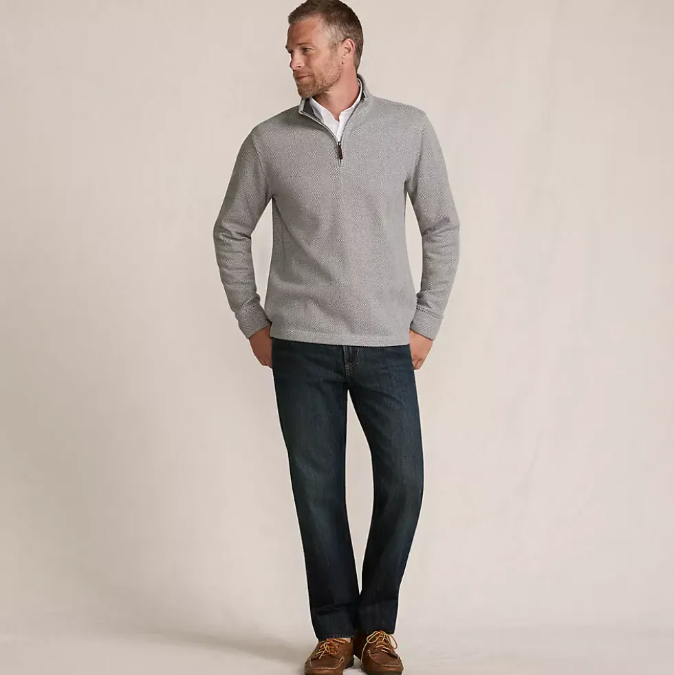 Men's Bedford Rib Casual Quarter Zip Pullover Sweater