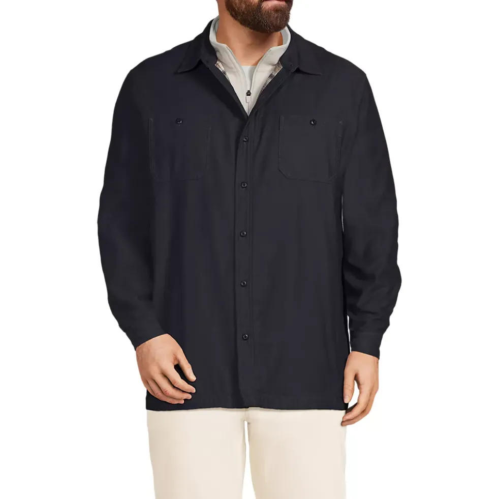 Men's Big Lined Waffle Shirt Jacket