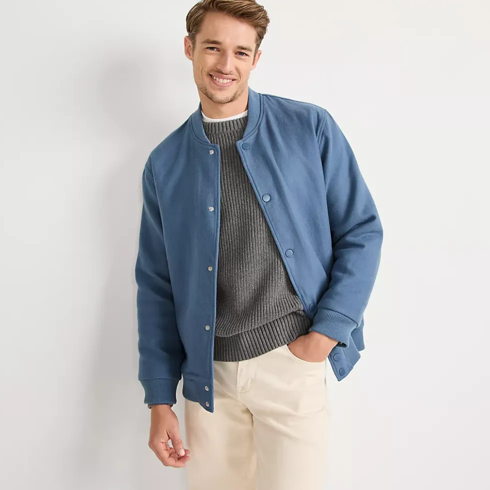 Men's Bonded Twill Varsity Jacket