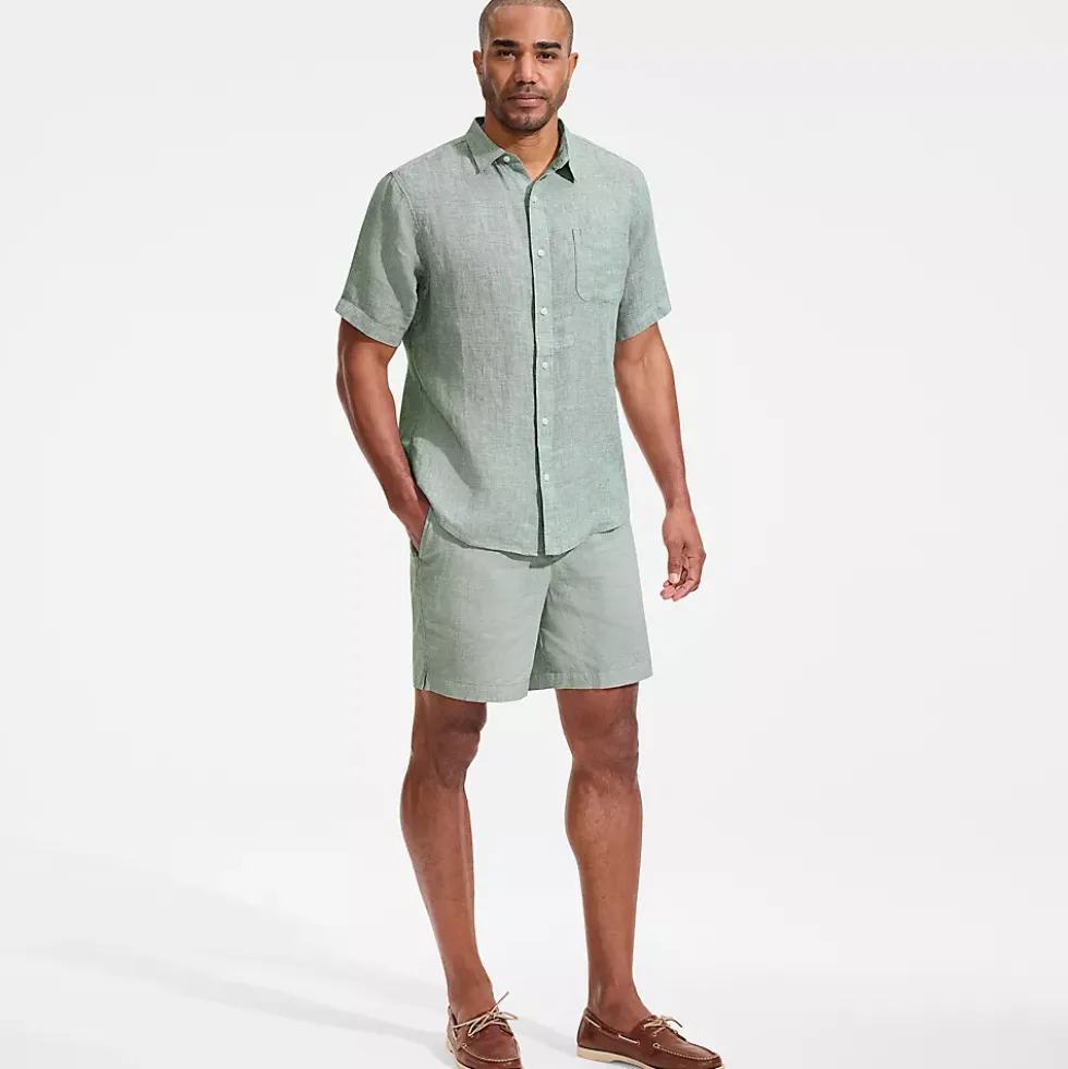 Men's 7" Classic Fit Linen Blend Deck Short
