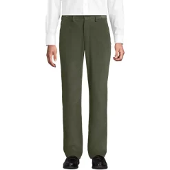 Men's Corduroy Comfort Waist Classic Fit Plain Front Pant