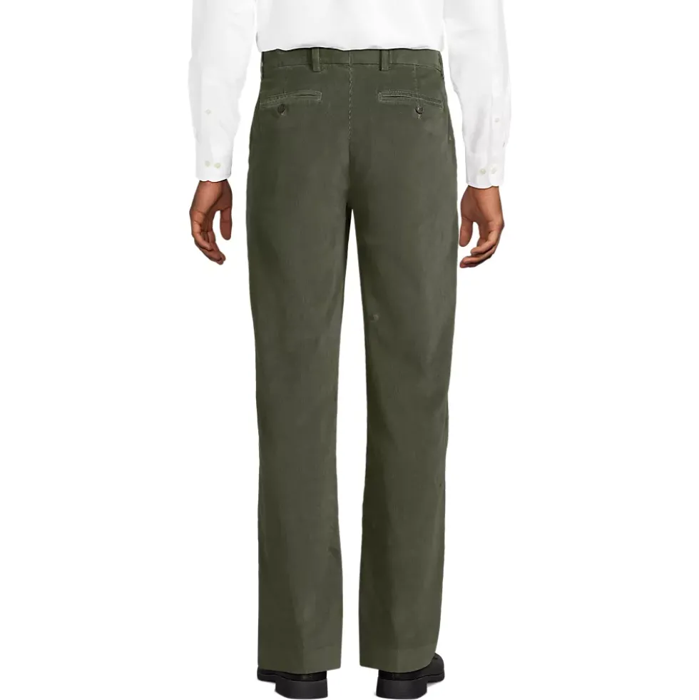 Men's Corduroy Comfort Waist Classic Fit Pleated Front Pant