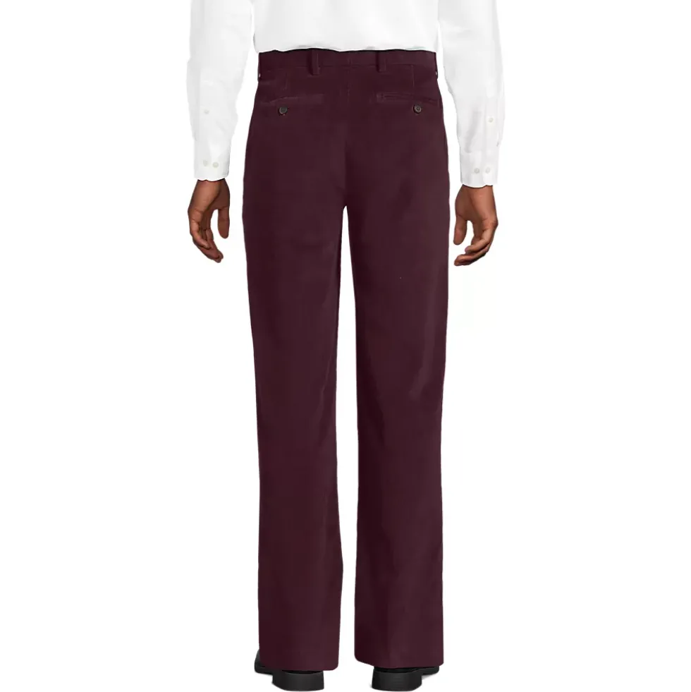 Men's Corduroy Comfort Waist Classic Fit Pleated Front Pant