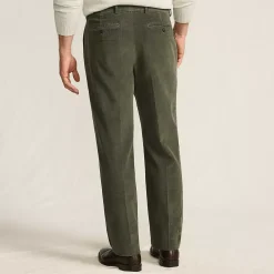 Men's Corduroy Comfort Waist Classic Fit Pleated Front Pant