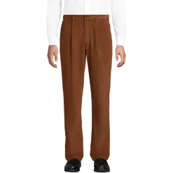 Men's Corduroy Comfort Waist Classic Fit Pleated Front Pant