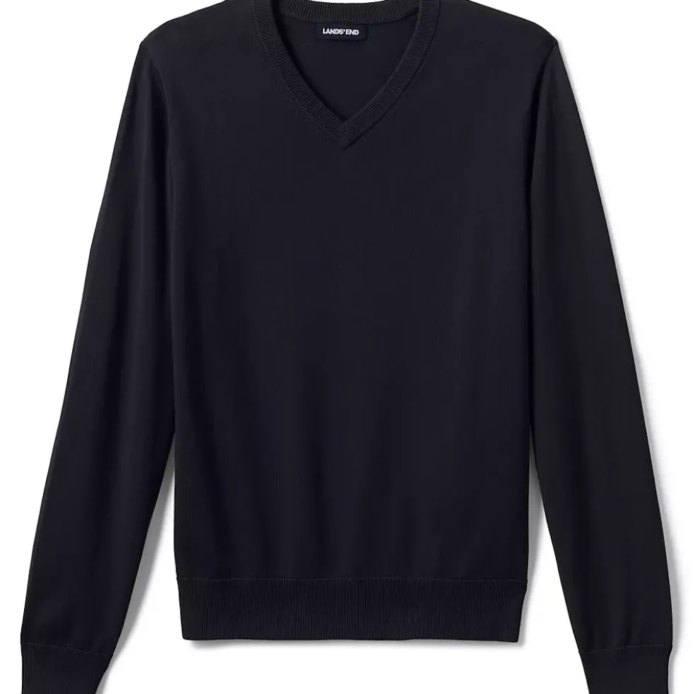Men's Cotton Modal Fine Gauge V-neck Sweater