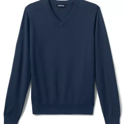 Men's Cotton Modal Fine Gauge V-neck Sweater