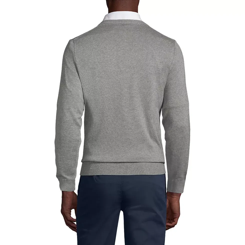 Men's Cotton Modal Fine Gauge V-neck Sweater