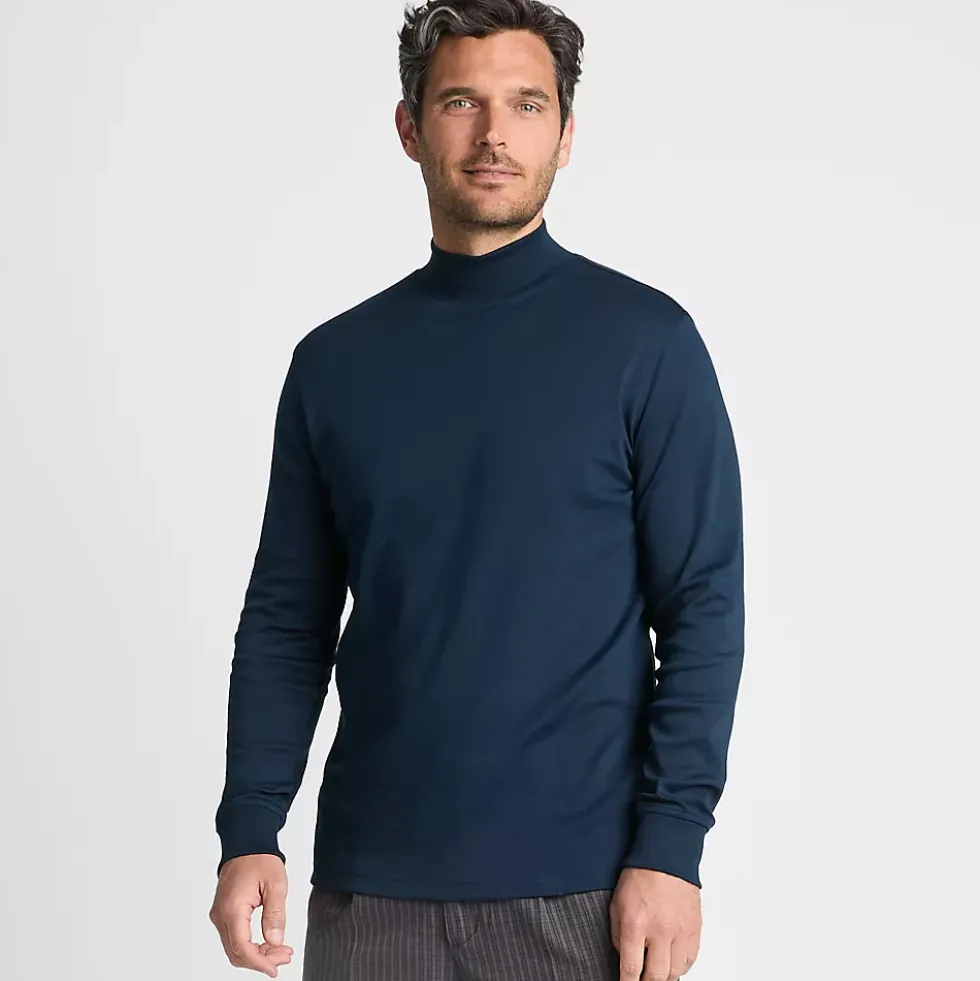Men's Cotton Supima Mock Turtleneck