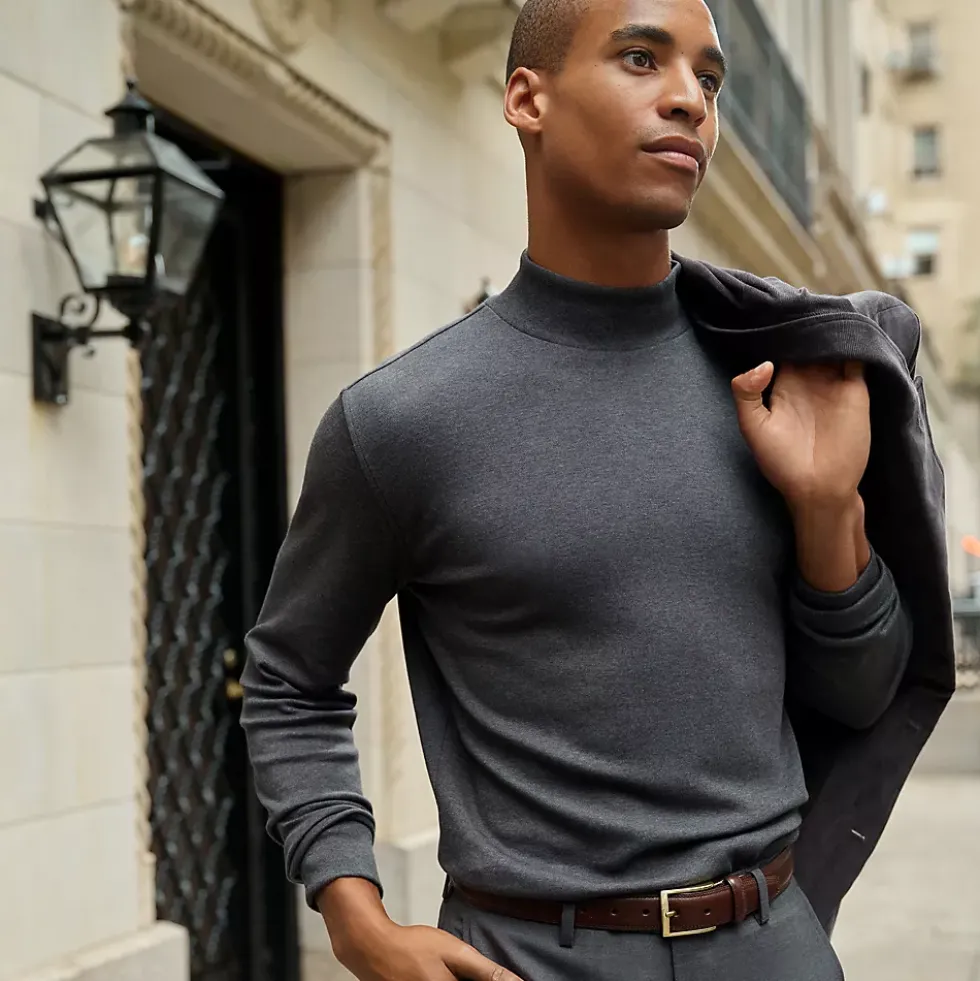 Men's Cotton Supima Mock Turtleneck
