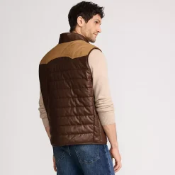 Men's Faux Leather Western Insulated Vest