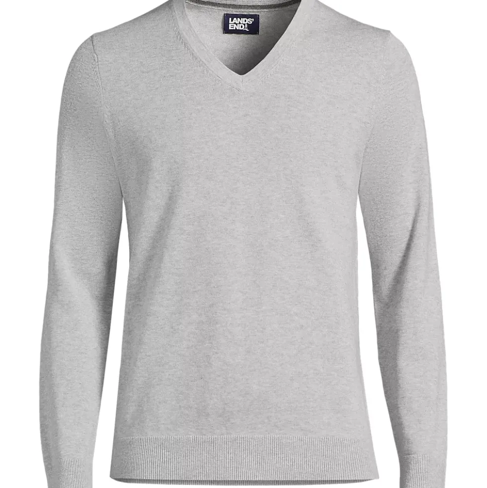 Men's Fine Gauge Cotton V Neck Sweater
