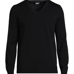 Men's Fine Gauge Cotton V Neck Sweater
