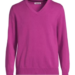 Men's Fine Gauge Cotton V Neck Sweater