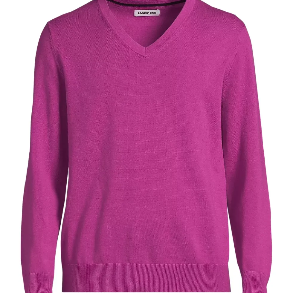 Men's Fine Gauge Cotton V Neck Sweater