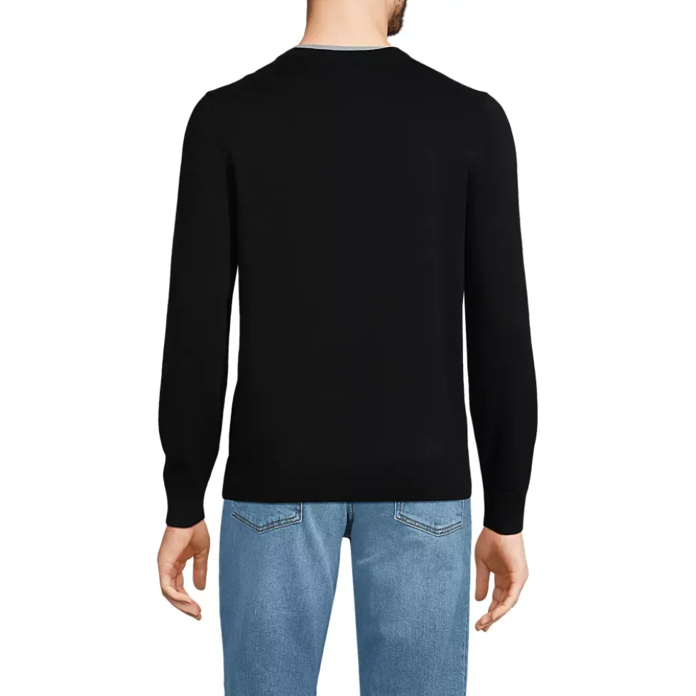Men's Fine Gauge Cotton V Neck Sweater