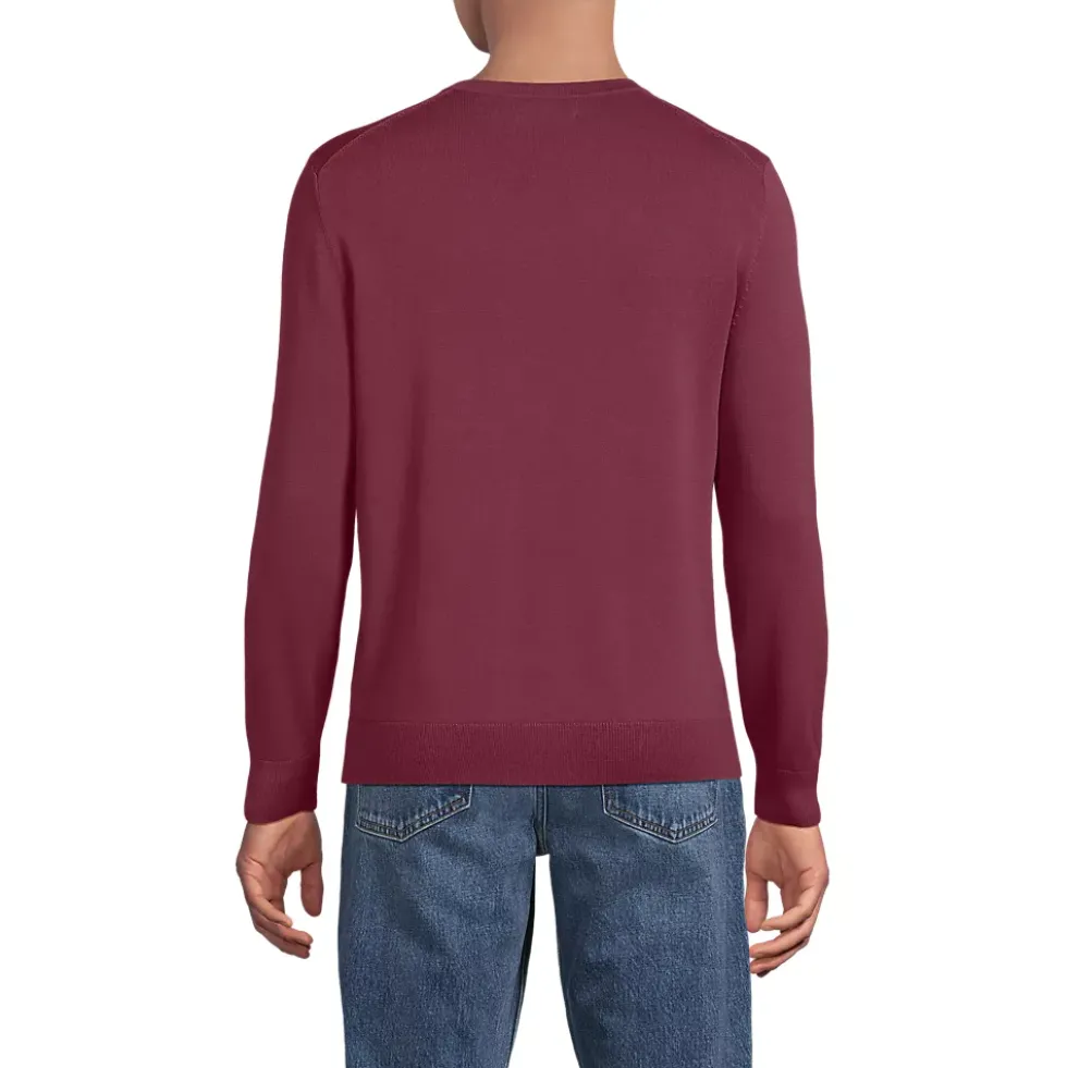 Men's Fine Gauge Cotton V Neck Sweater