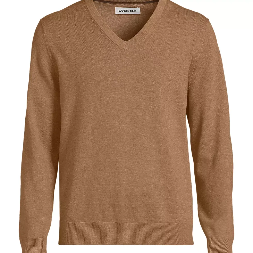 Men's Fine Gauge Cotton V Neck Sweater
