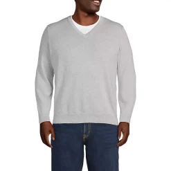 Men's Fine Gauge Cotton V Neck Sweater