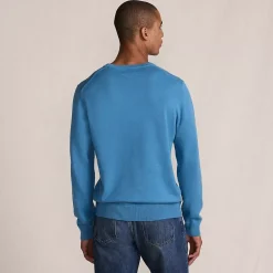 Men's Fine Gauge Cotton V Neck Sweater
