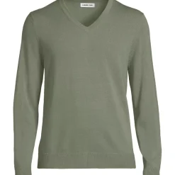 Men's Fine Gauge Cotton V Neck Sweater