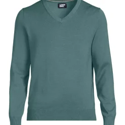 Men's Fine Gauge Cotton V Neck Sweater