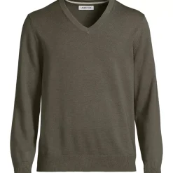 Men's Fine Gauge Cotton V Neck Sweater