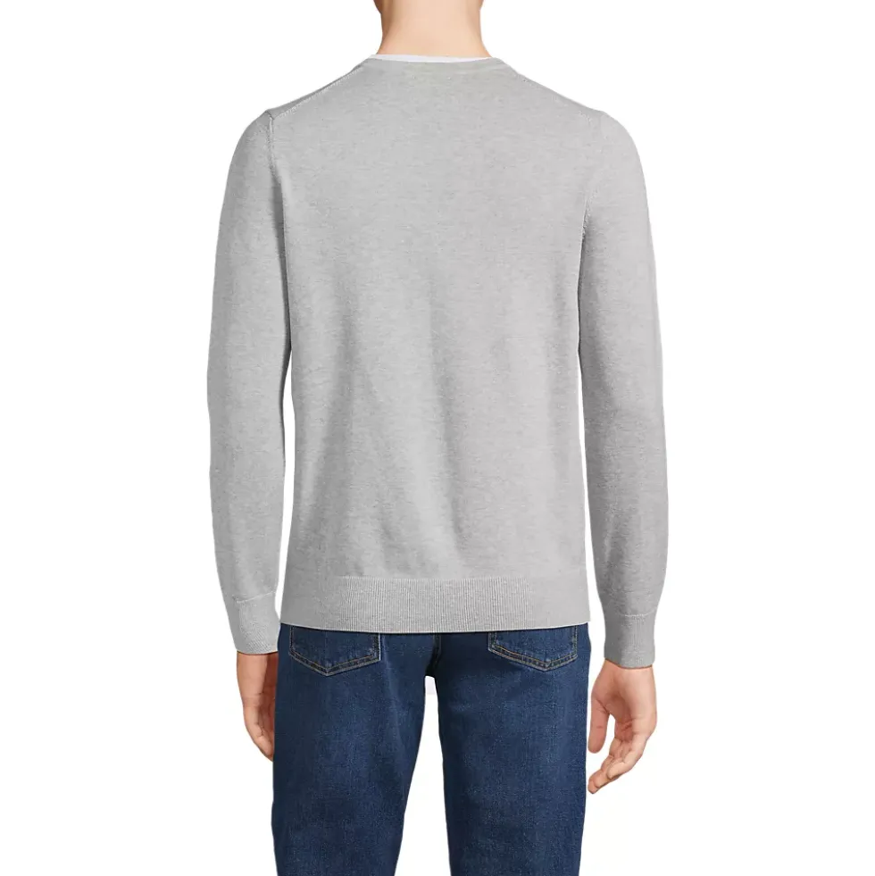 Men's Fine Gauge Cotton V Neck Sweater