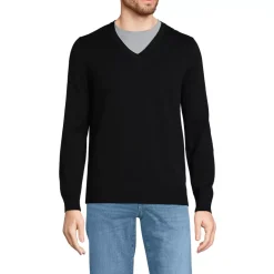 Men's Fine Gauge Cotton V Neck Sweater
